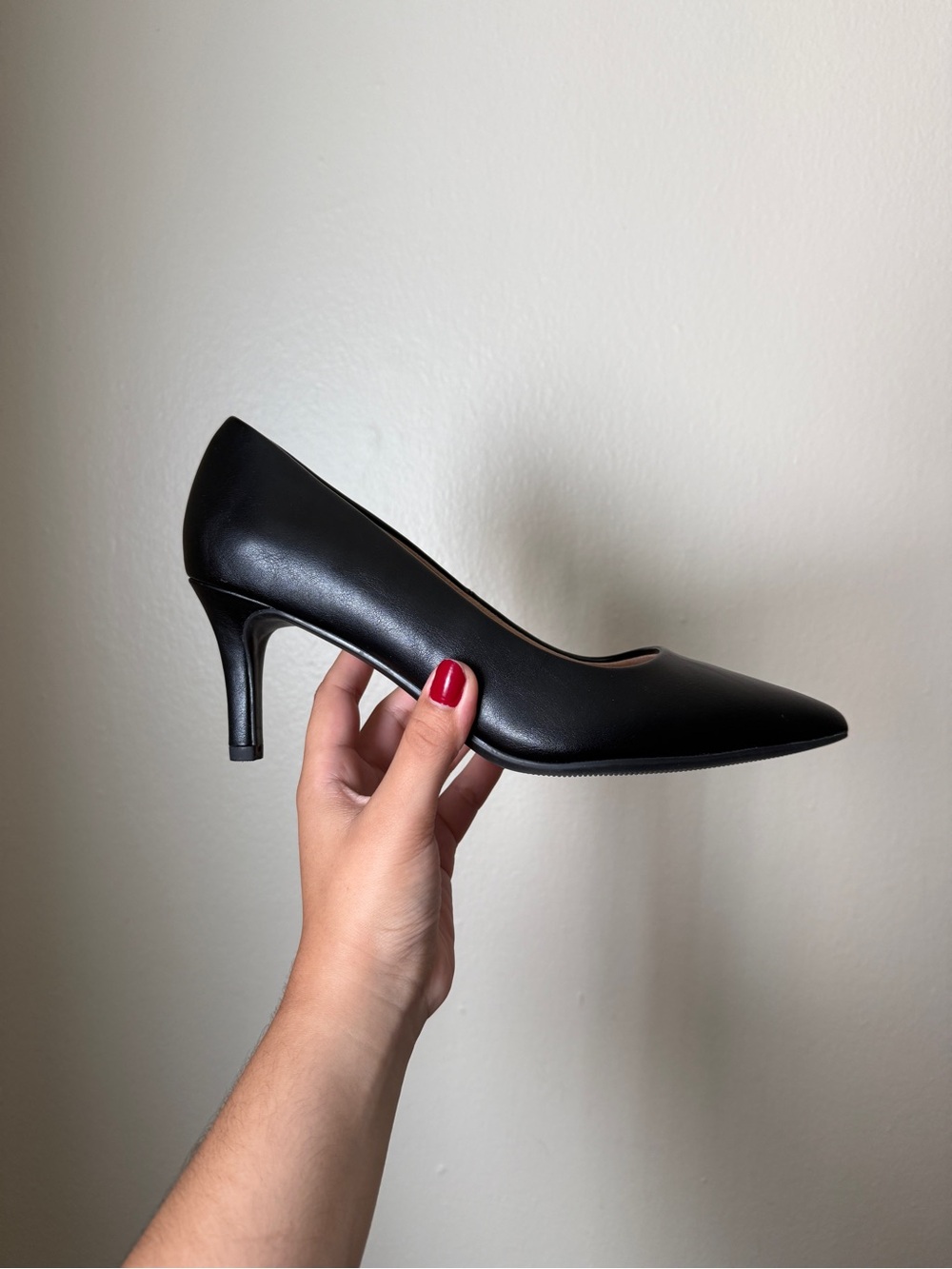 A New Day Black Cindy Pointed Toe Cushioned Pump Heels Work Shoes Size 8.5